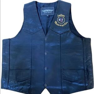 Indian Motorcycle Black leather vest